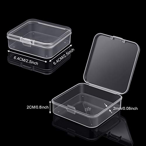 Satinior 24 Packs Small Clear Plastic Beads Storage Containers Box With  Hinged Lid For Storage Of Small Items, Crafts, Jewelry, Hardware, 2.12 X  2.12 - Imported Products from USA - iBhejo, Satinior 