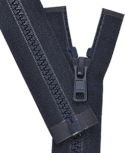 YKK #5 Molded Vislon Dark Navy Medium Weight Jacket Separating Zipper - Choose Your Length - Color: Dark Navy #196 - Made in The United States (1 Zipper Per Pack) (27&#x22; Inches)