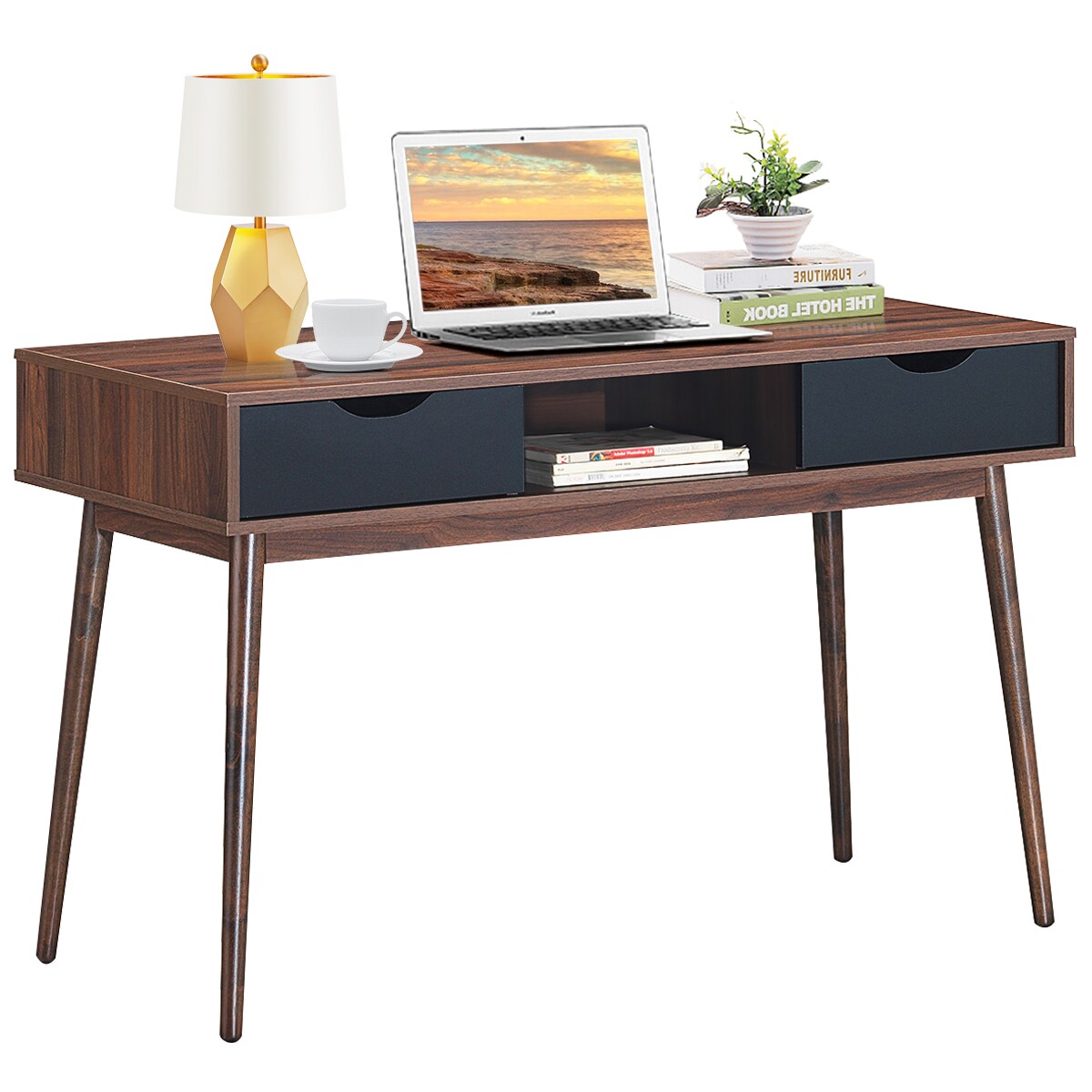 Computer Desk PC Laptop Writing Table Workstation -Brown