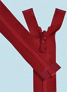 YKK 25&#x22; Vislon Zipper ~ YKK #5 Molded Plastic ~ Separating - 519 Hot Red (1 Zipper/Pack)