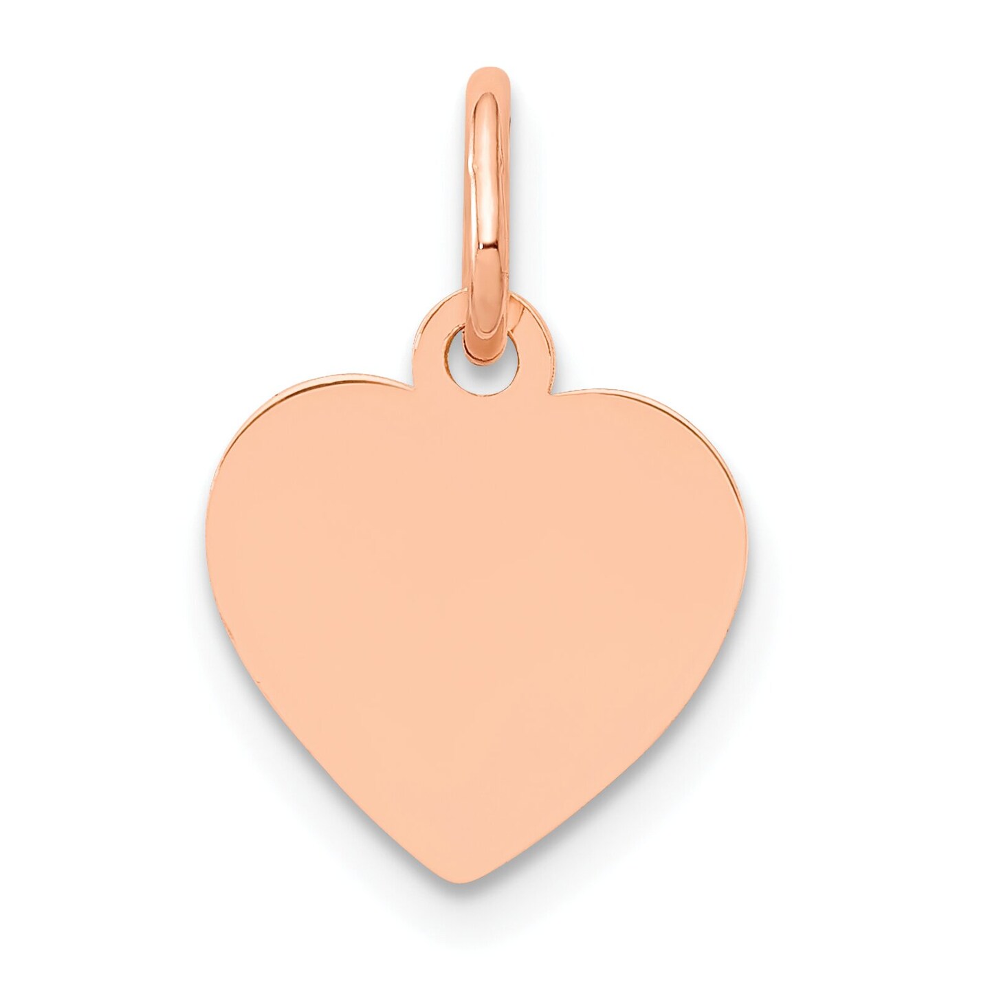 14K Rose Gold Heart Charm Engraveable Jewelry Pendant 15mm x 10mm