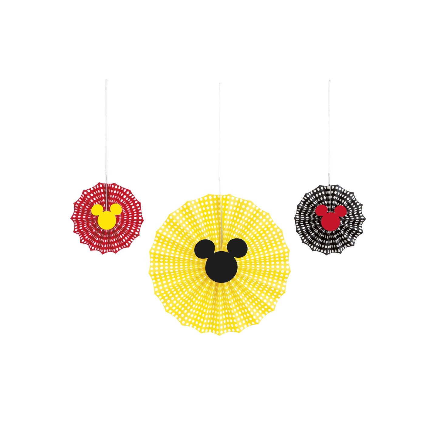 Mickey Mouse Paper Fan Decoration Kit - 3ct