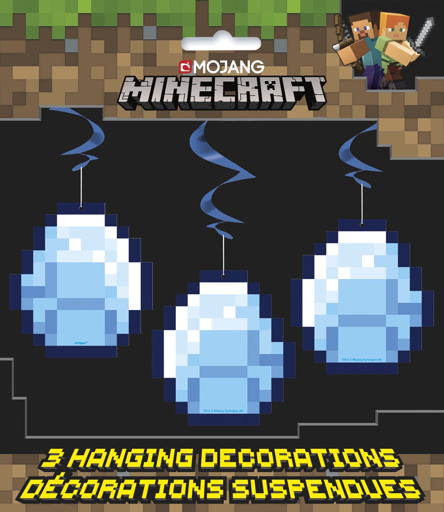 Minecraft 26&#x22; Hanging Swirl Decorations  - 3ct