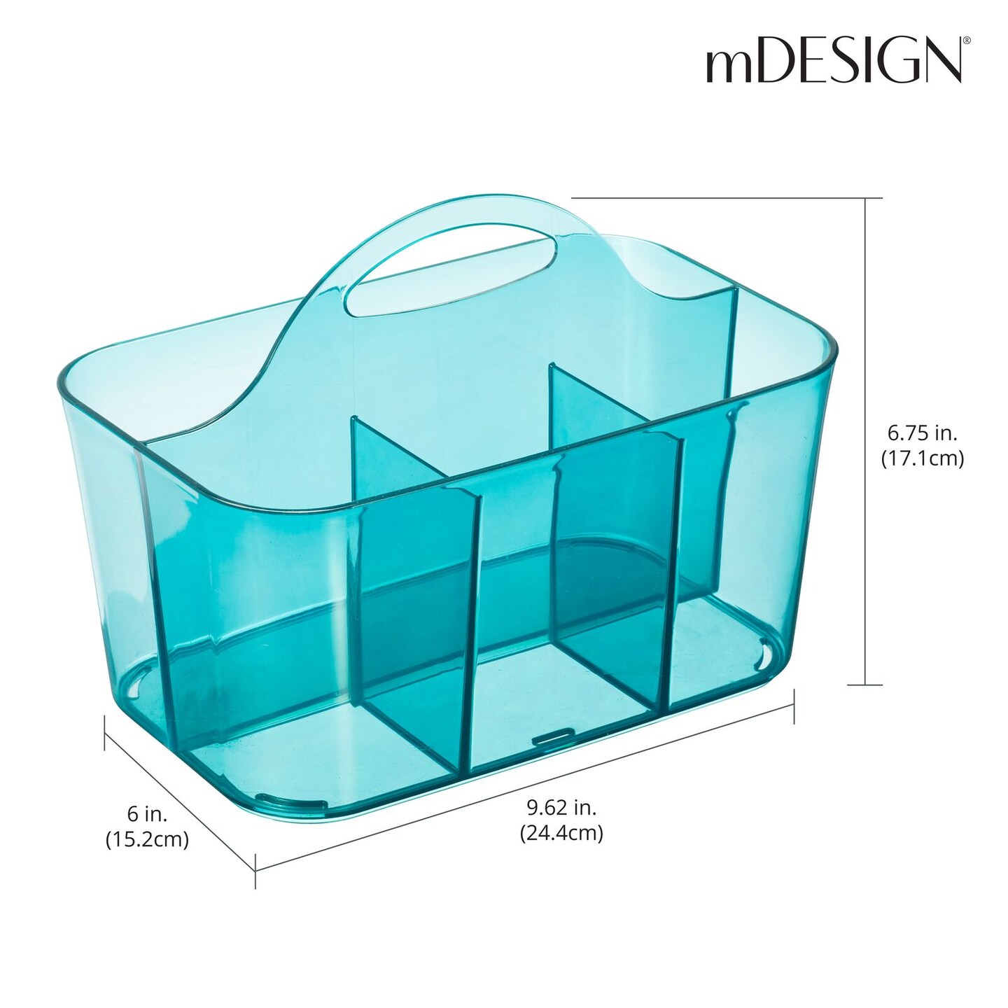 mDesign Plastic Storage Caddy Tote for Sewing & Craft Supplies, Small