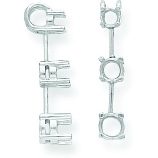 14K White Gold 0.25cttw Round 3 Stone Pendant Setting