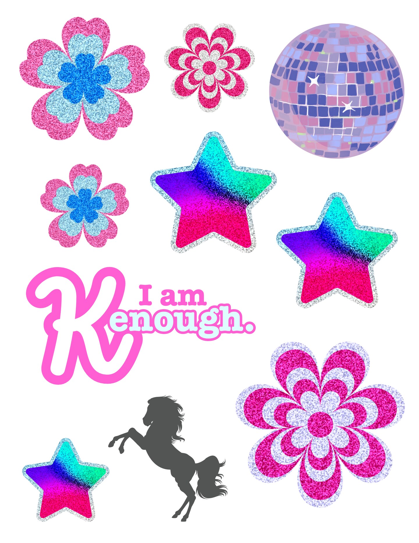 I Am Kenough Barbie-inspired Vinyl Decals for Tumblers and Resin Art