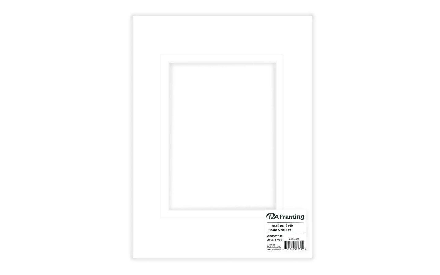 ADF Mat Dbl 8X10/4X6 WhtCore White/White