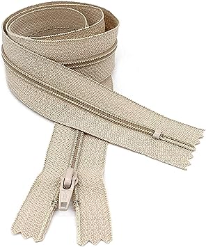#4.5 Beige Closed Bottom Slipcover & Upholstery YKK Zipper - Color Beige #572 - Choose Your Length - Made in The United States (1 Zipper Per Pack) (20" Inches)