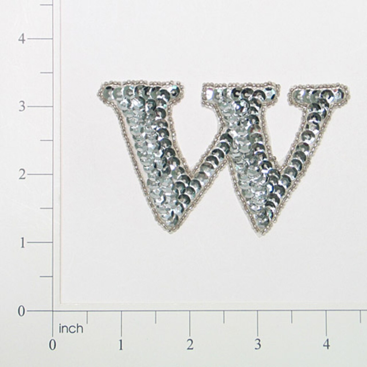 Letter W Sequin Applique/Patch, Color: Silver | Michaels
