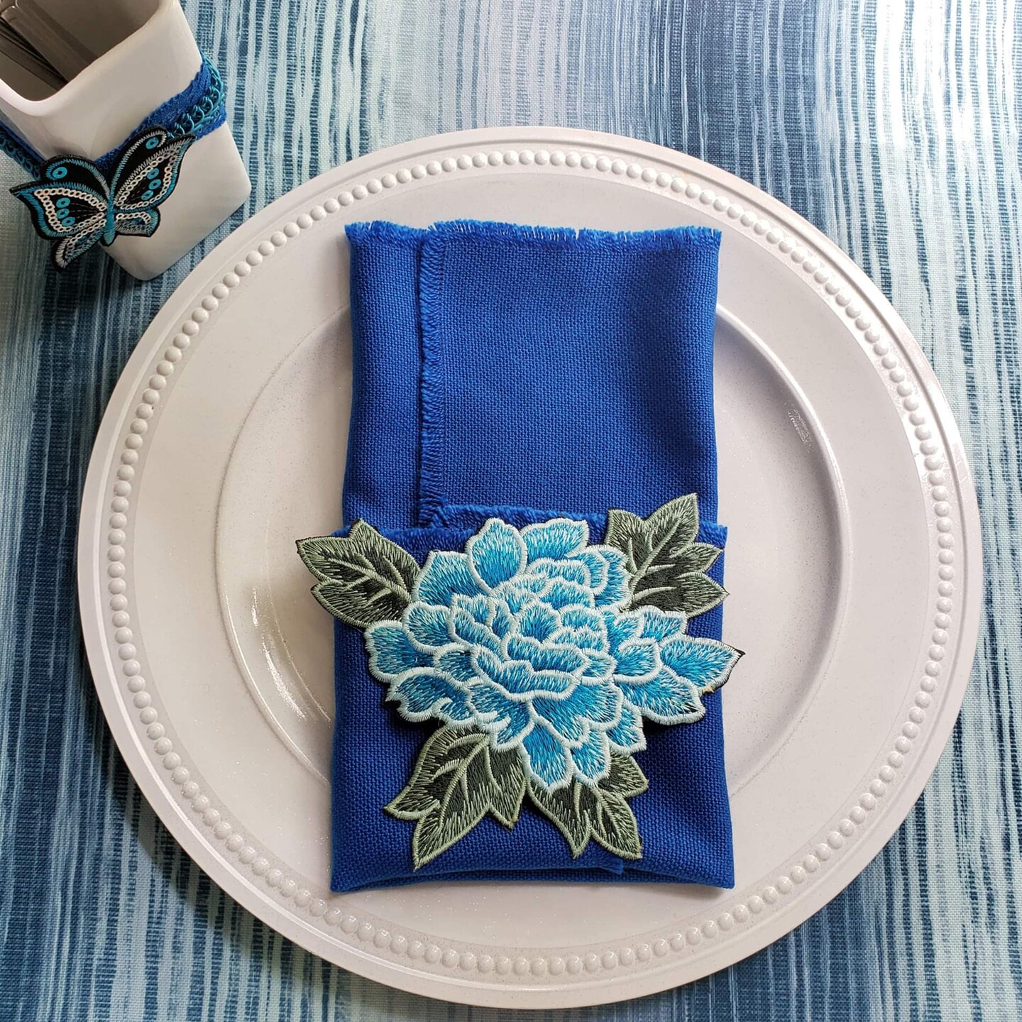 Chante Iron On Embroidered Flower Applique/Patch Patch