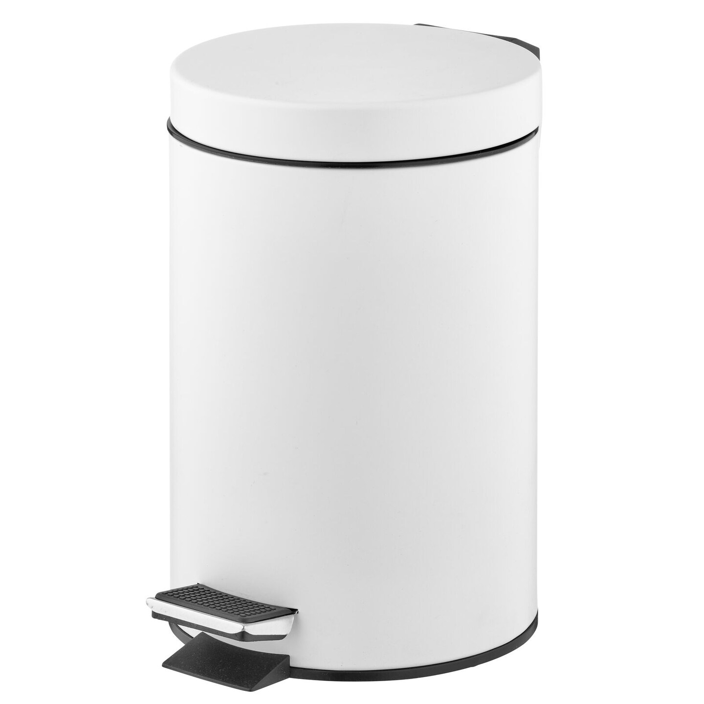 mDesign Steel Step On Trash Can