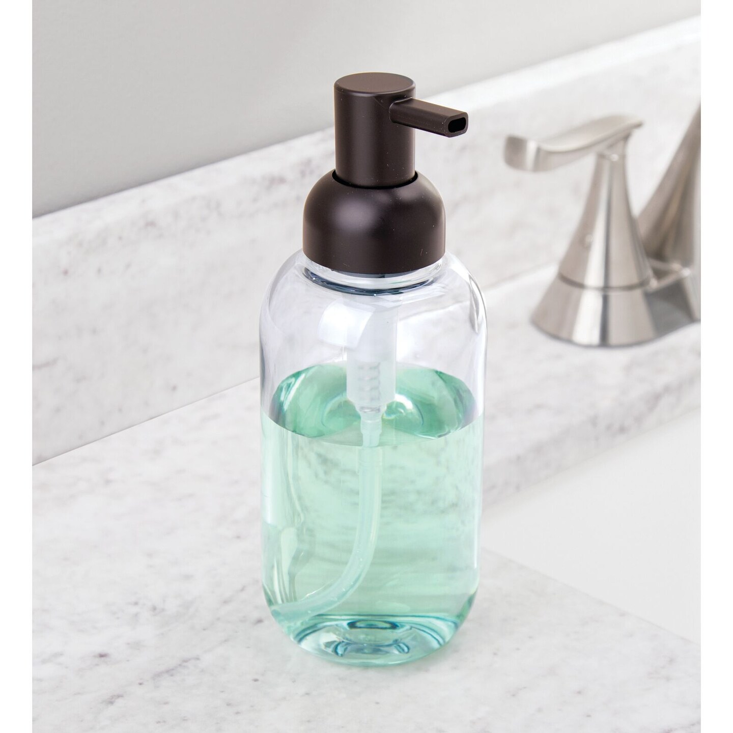 mDesign Plastic Refillable Liquid Soap Dispenser Pump, 2 Pack