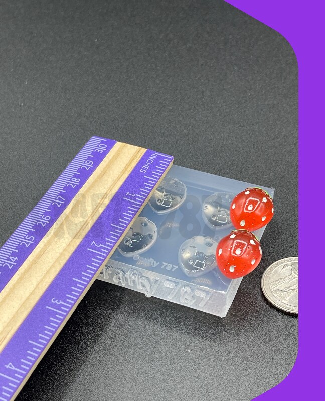 Strawberry 2D Silicone Mold, Resin Mold, Polymer Clay (A15)