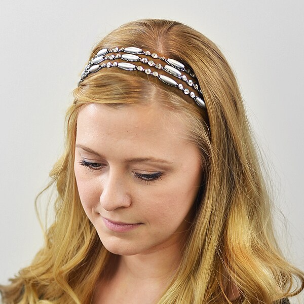 Beaded Organza Stretch Headband