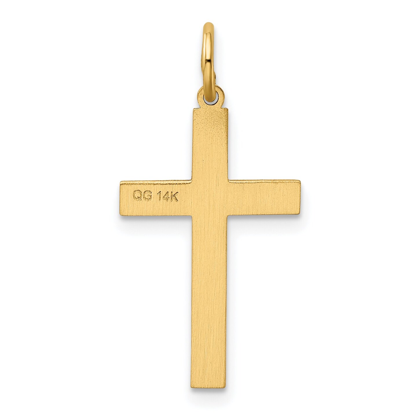 14K Gold Laser Designed Cross Charm Pendant Jewelry 26 x 13 mm