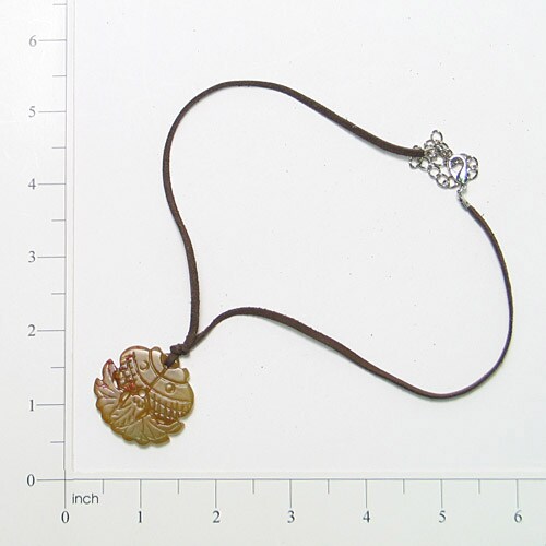 Leather Necklace Twin Fish Pendant