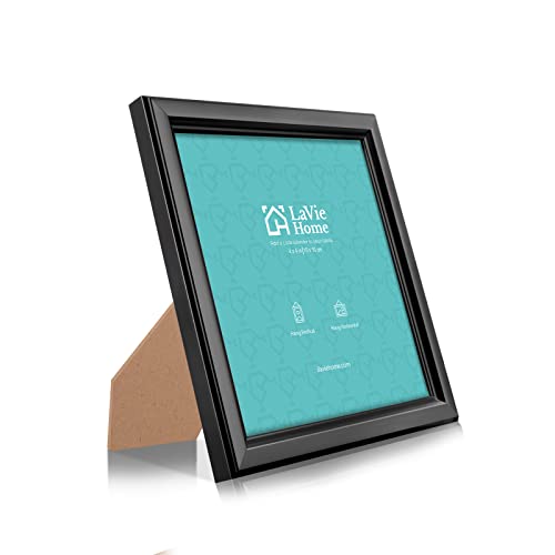 LaVie Home 4x4 Picture Frames (6 Packs, Black) Simple Designed Photo Frame with High Definition Glass for Wall Mount & Table Top Display, Set of 6 Classic Collection
