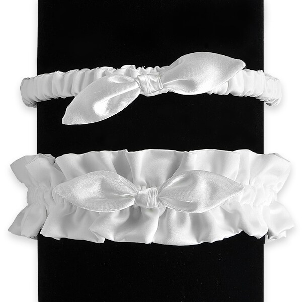 Enchanted Princess Black & White Garter Set - Silk Garters
