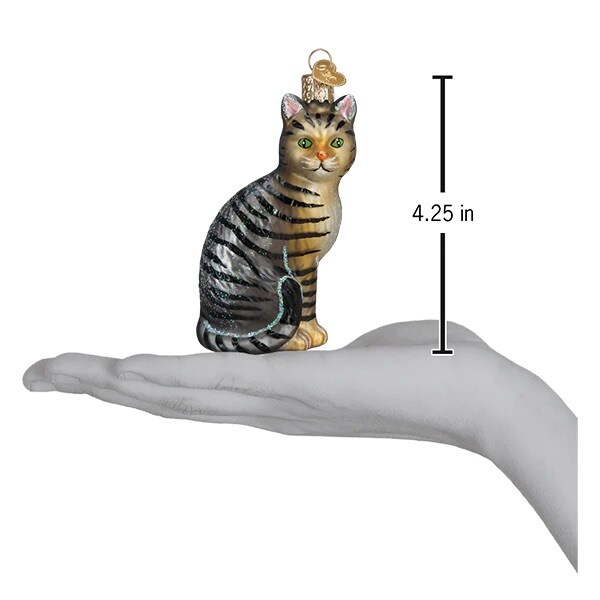 Old World Christmas: Tabby Cat Hanging Ornament