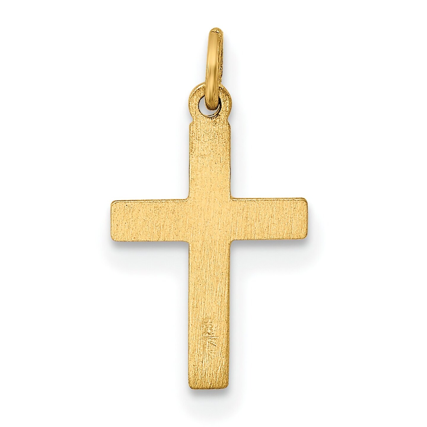 Unisex 14K Yellow Gold Polish Solid Small Crucifix Cross Religious Charm Pendant