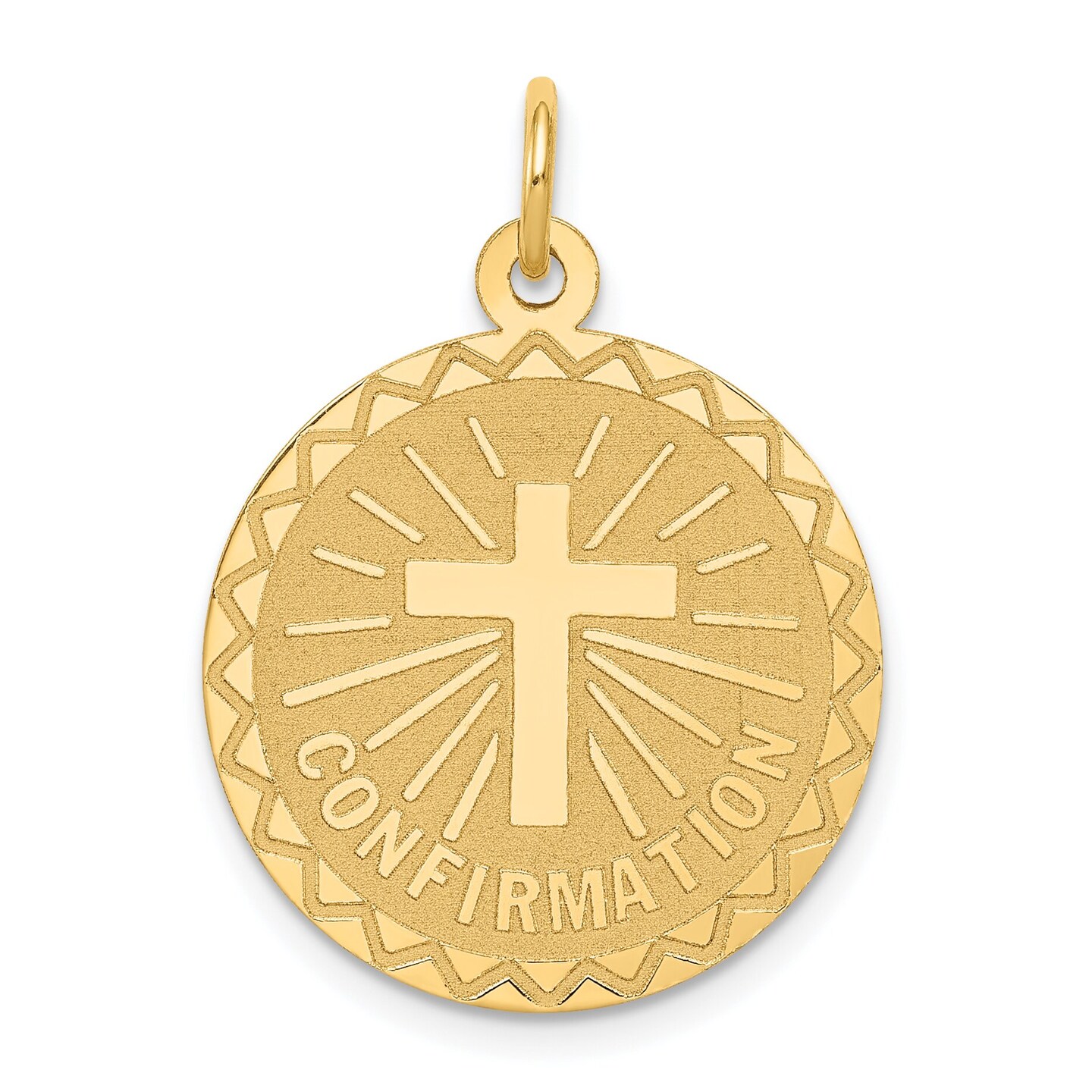 14K Gold Confirmation Medal Charm Religious Pendant 27 X 20mm Jewerly