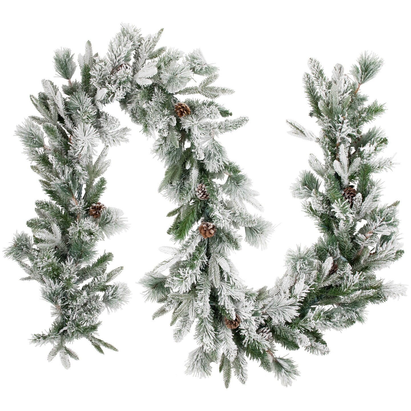 Northlight Real Touch&#x2122;&#xFE0F; Flocked Rosemary Emerald Angel Pine Artificial Christmas Garland - 9&#x27; x 14&#x22; - Unlit