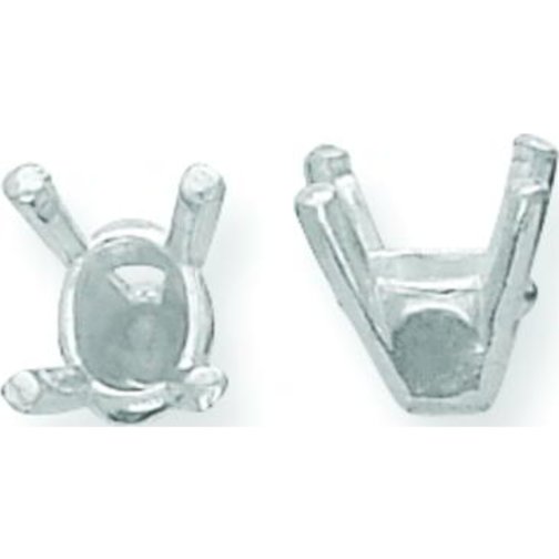 14K White Gold 4 Prong Oval Tapered Setting 9.5mm
