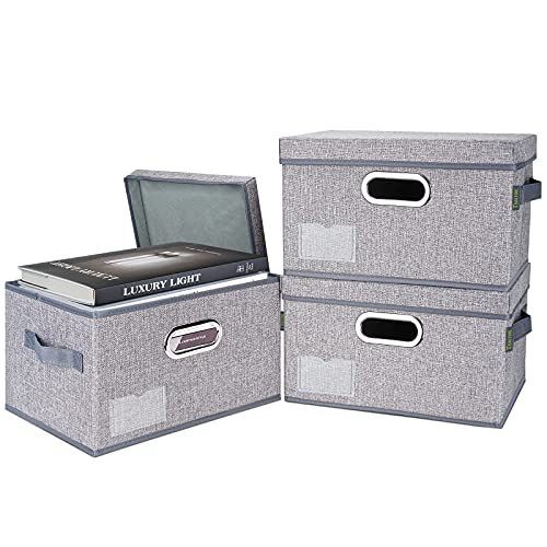 Flax Fabric Storage Box Cube Non-Woven Folding Organizer Bins