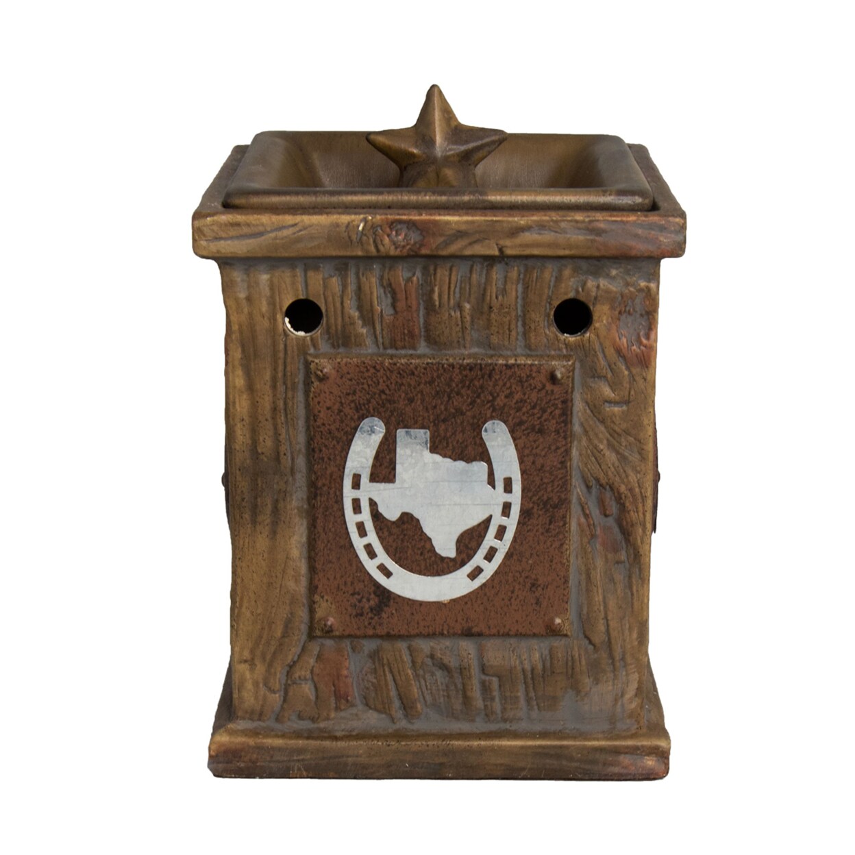 Priya Home Furniture Home Fragrance Rustic Texas Pride Full-Size Wax Warmer with 25 Watt Light Bulb