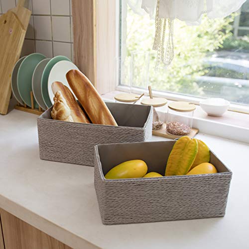 LA JOLIE MUSE Small Wicker Baskets for Organizing, Bathroom Basket