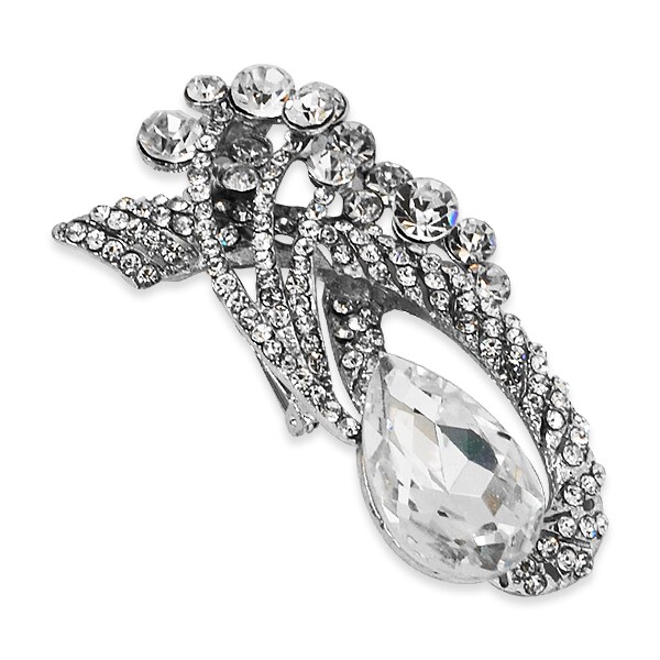 Callas Teardrop Rhinestone Brooch