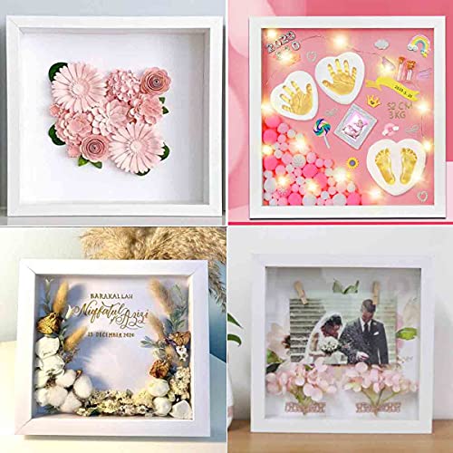 8x8 Shadow Box Frame Display Case with Letter Stickers, 3D Picture