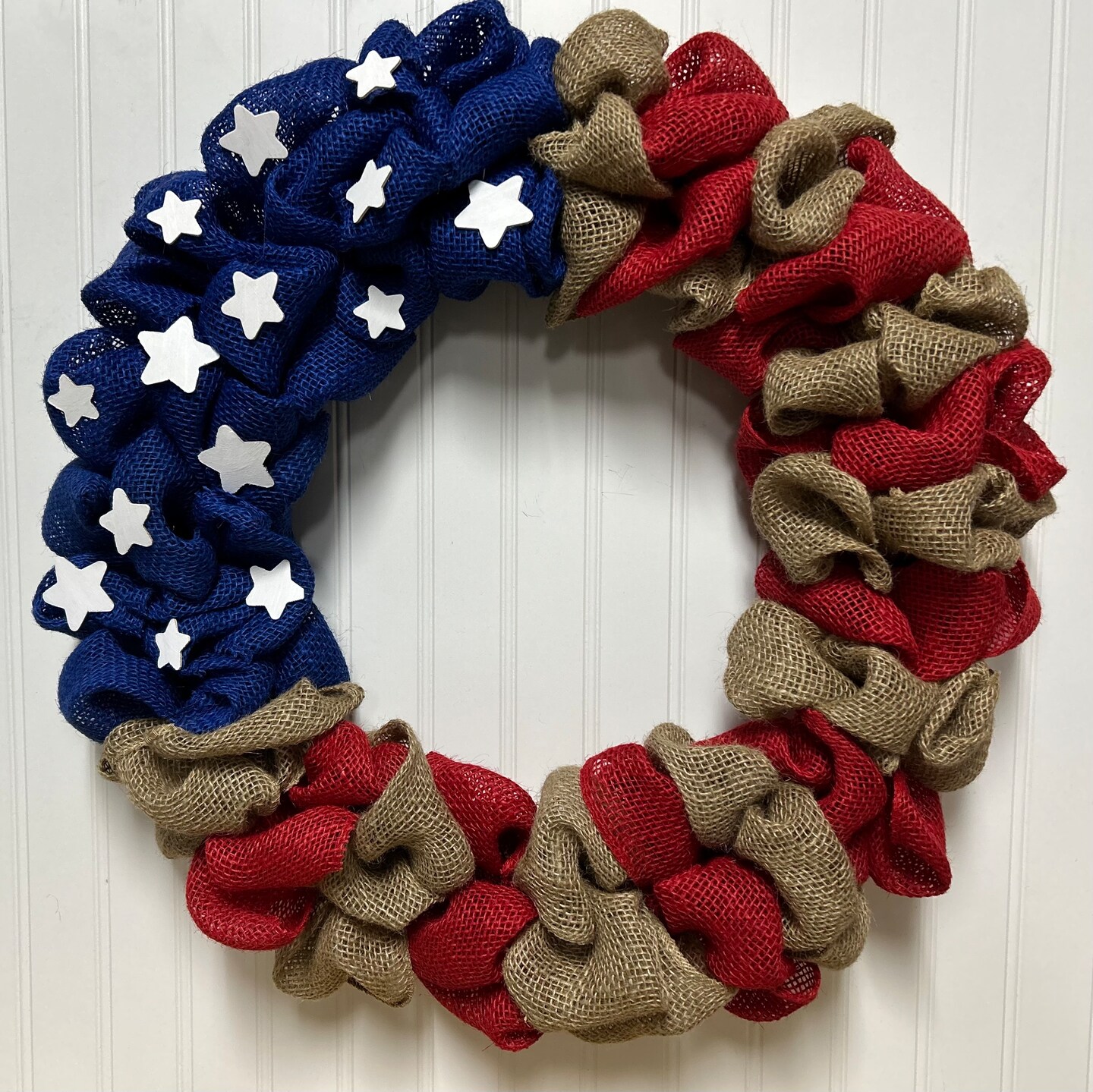 Red White and Blue Wreath, Burlap Wreath, Year Round Wreath, Spring ...