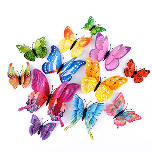 Vase Wall Sticker Waterproof Lovely Simulation Butterfly Floral
