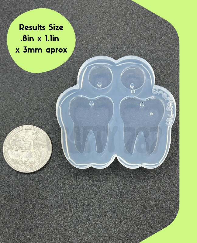 Tooth Dangle Earring Resin Silicone Mold (C14)
