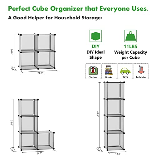 C&AHOME Cube Storage Organizer, 4-Cube Shelves Units, Closet