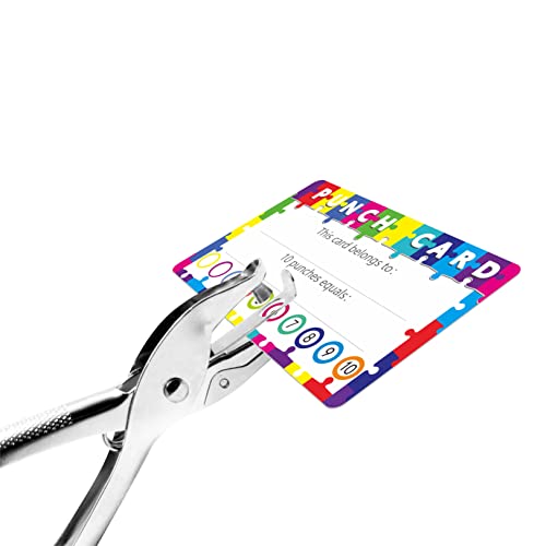 102 PCS Punch Cards, Incentive Reward Card Student Awards Loyalty Cards for Business, Classroom, Kids Behavior, Students, Teachers, 3.5” x 2”
