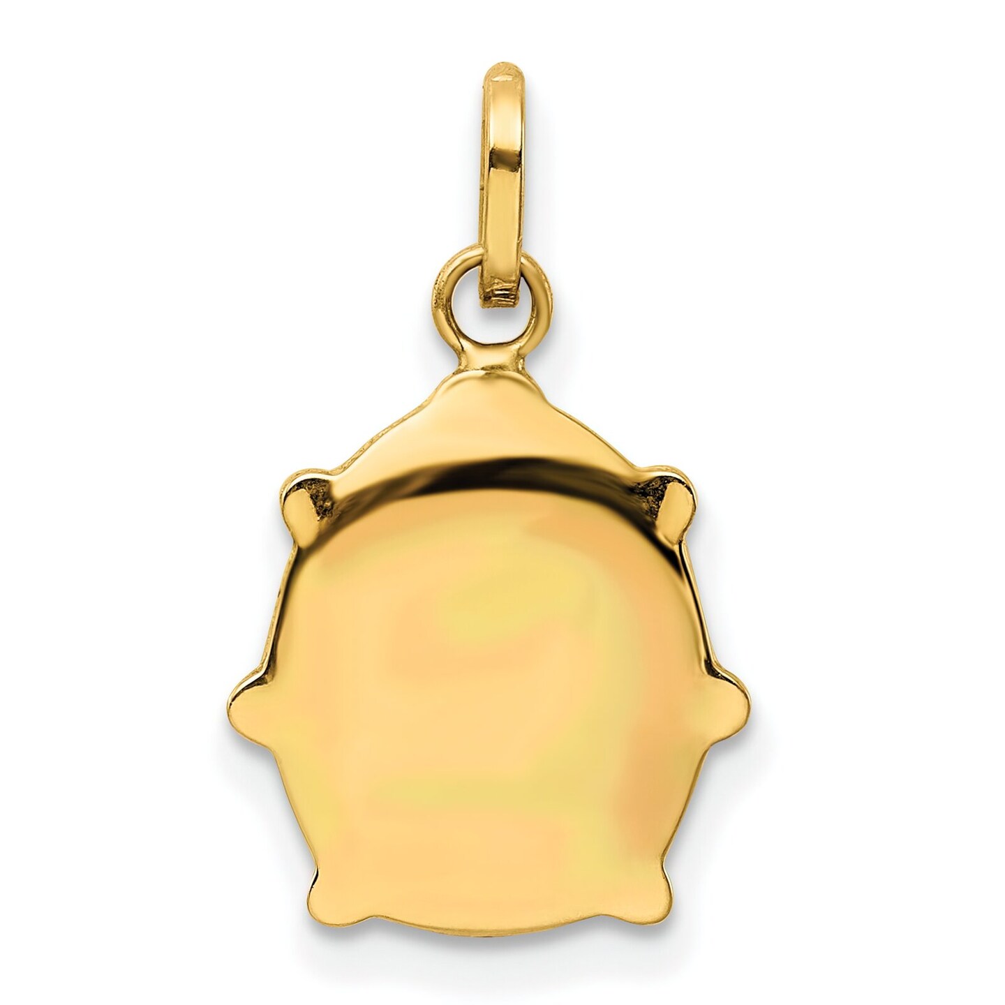 14K Yellow Gold Enameled Ladybug Charm Insect Pendant Jewerly 19mm x 11mm