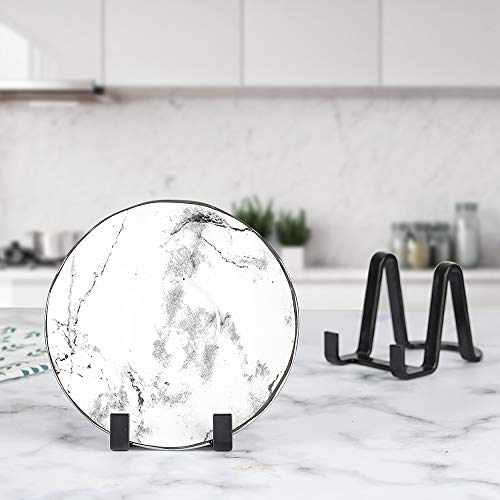 Plate Stands for Display - Plastic Easel Stand Plate Holder Display Stand Picture Frame Stand for Pictures | Photo|Decorative Plate |Dish | Tabletop Art - 3 inch-Black