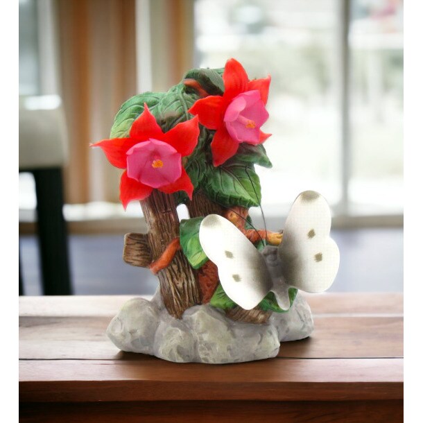 Ceramic Butterfly with Columbine Flower Figurine - 1 Piece Ceramic Ornament