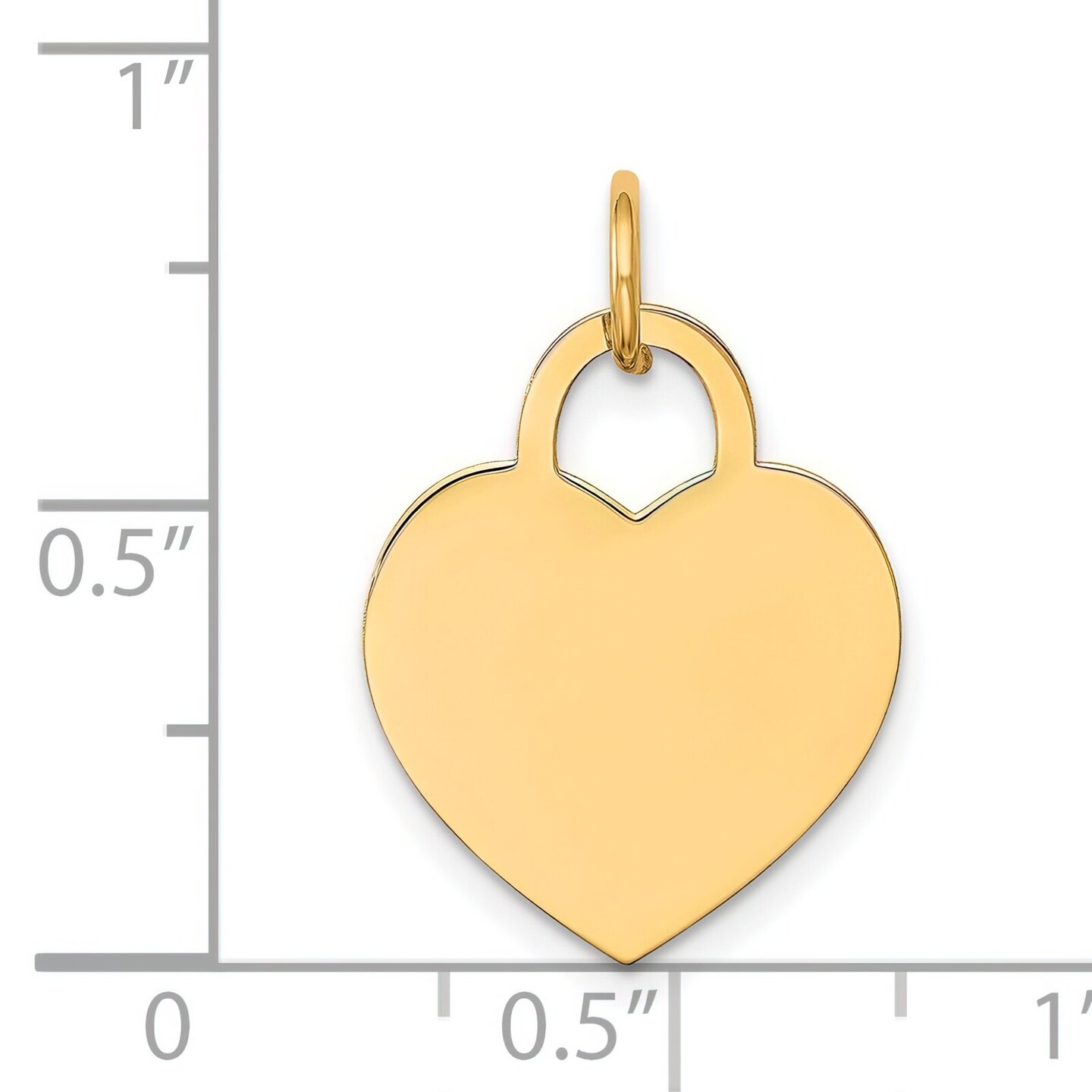 14K Gold Heart Charm 0.68 grams Jewerly 22mm x 15mm
