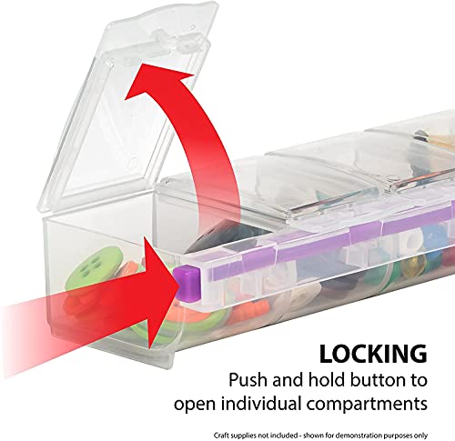 CRAFT MATES Bead Organizer and Plastic Storage Containers for Crafts, Buttons, Pins and More, 56 Locking Compartments, Clear Lids