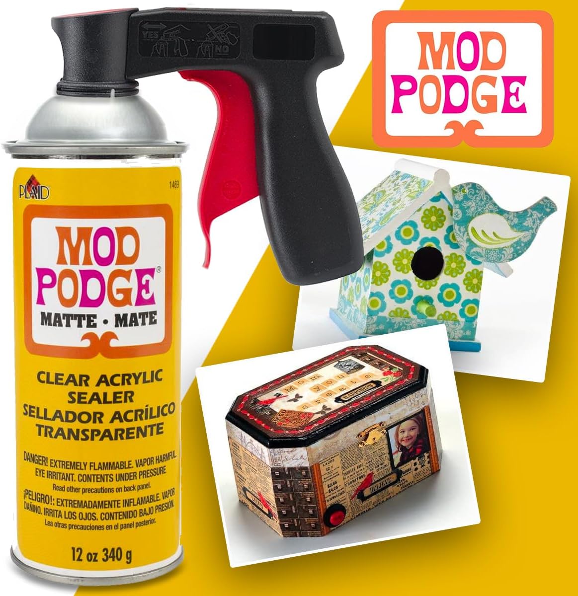 Matte Mod Podge Spray Acrylic Sealer 2 Pack, Spray Can Handles