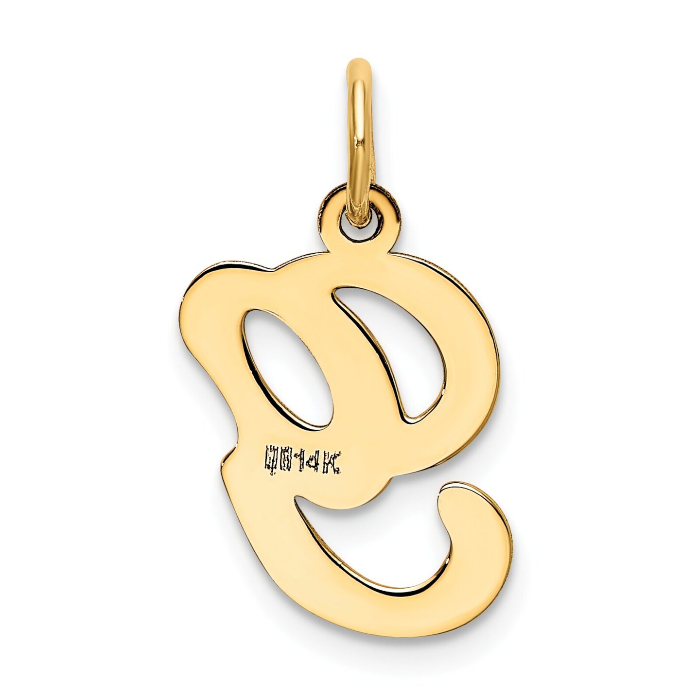 14K Gold Polished Fancy Initial Letter G Charm Pendant Jewerly 20mm x 11mm