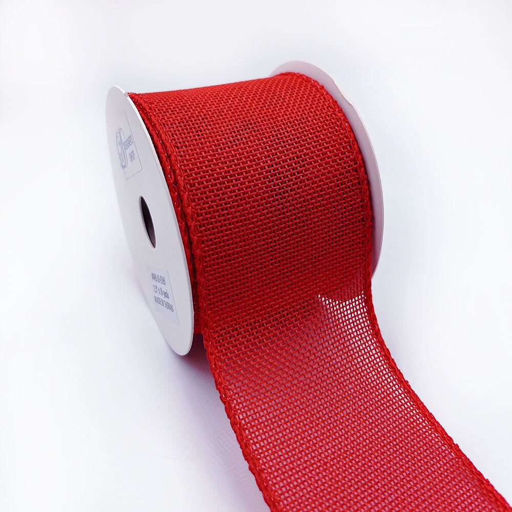 Designer&#x2019;s Shop Holiday Burlap wired edge ribbon 2.5&#x201D; x 10 yard For DIY crafting, Home D&#xE9;cor