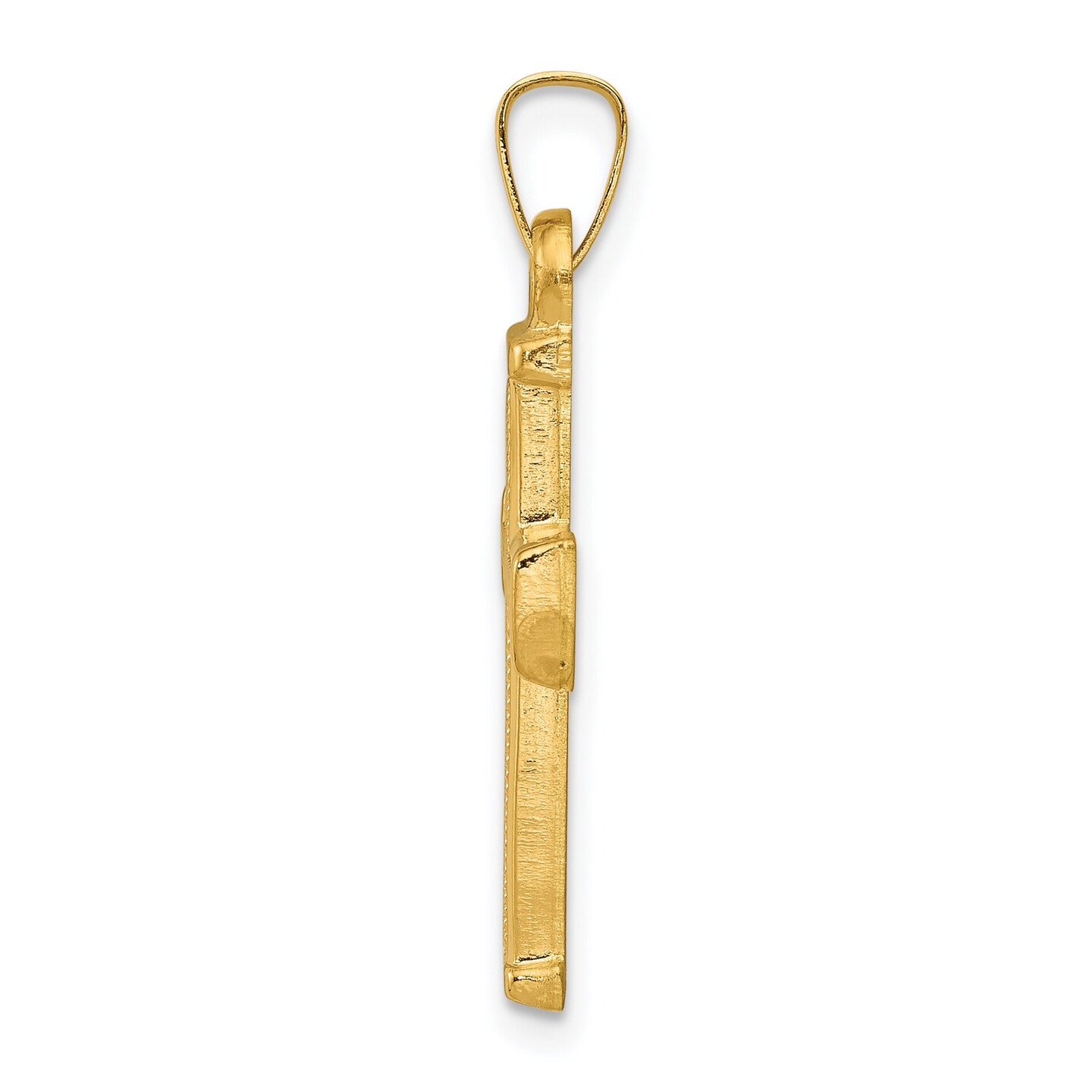 14K Yellow Gold Hollow Cross Pendant Charm Jewelry