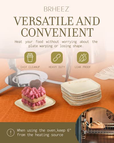 Bamboo Plates made from Palm Leaf - 25 Party Plates - 4 Inch - Eco Friendly Compostable & Biodegradable – Bamboo Disposable Plates Heavy Duty are More Environmentally Friendly than Paper Plates