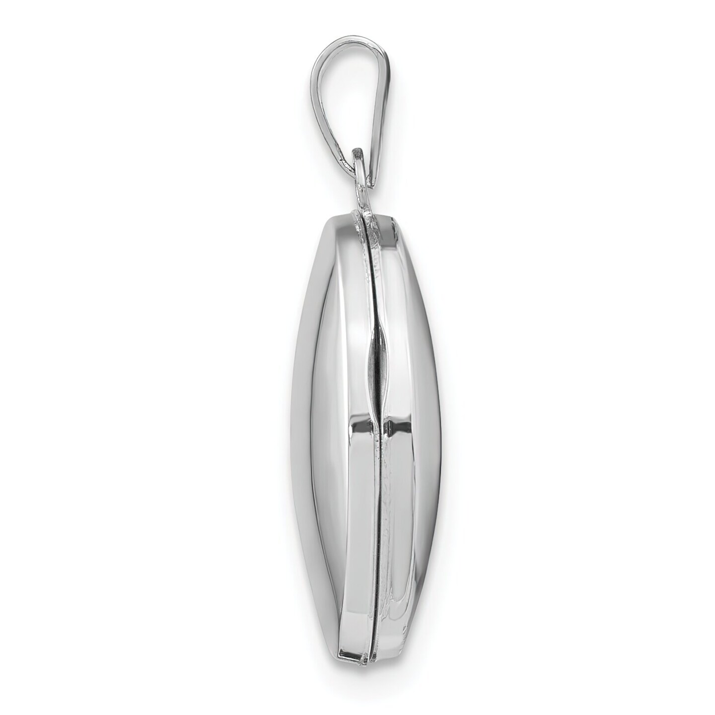 14K White Gold Oval Locket Photo Pendant Jewelry 25mm x 17mm