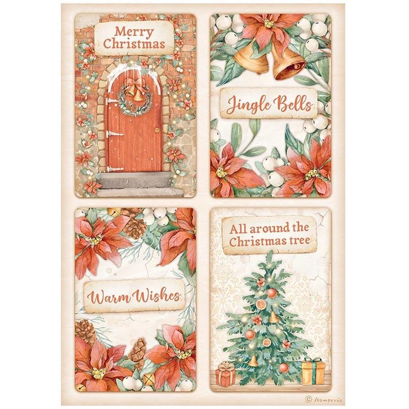 Cards Rice Paper - All Around Christmas - Stamperia