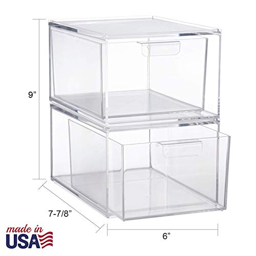 STORi Audrey Stackable Clear Plastic Organizer Drawers